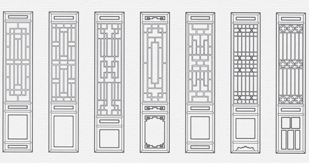 昌乐常用中式仿古花窗图案隔断设计图